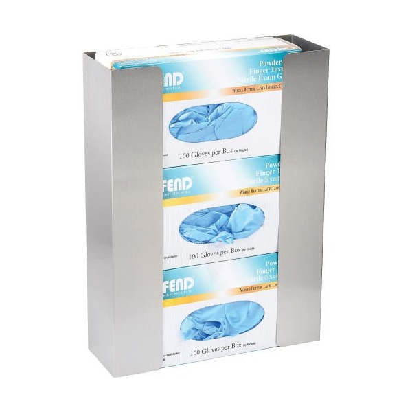Global Industrial Stainless Steel Triple Glove Box Holder, 11W x 3-3/4D x 15H B2222416 - main